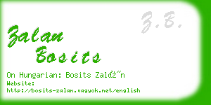 zalan bosits business card